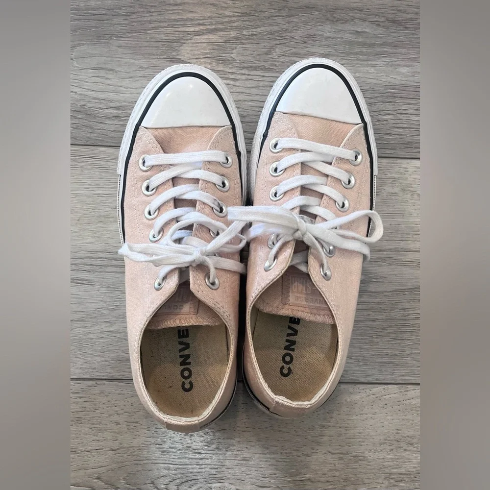 Converse Women's Cream Platform Sneakers - Picture 6 of 7